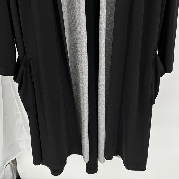 IC By Connie K Womens Jacket Cardigan Size XL Flowy Lagenlook Layered Knit Black - Picture 3 of 13